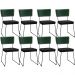 Kit 08 Cadeiras Decorativas Sala Jantar Allana L02 Facto Verde Musgo Linho Chumbo - Lyam Decor