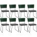Kit 08 Cadeiras Decorativas Sala Jantar Allana L02 Facto Verde Musgo Linho Cinza Escuro - Lyam Decor