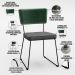 Kit 08 Cadeiras Decorativas Sala Jantar Allana L02 Facto Verde Musgo Linho Cinza Escuro - Lyam Decor