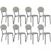 Kit 08 Cadeiras Estofada Para Sala de Jantar Azuri Preto C01 Courino Off White - Lyam Decor