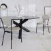 Kit 08 Cadeiras Estofada Para Sala de Jantar Azuri Preto C01 Courino Off White - Lyam Decor