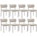 Kit 08 Cadeiras Estofadas Para Sala De Jantar Melina Base Arena L02 Bouclê Creme - Lyam Decor