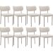 Kit 08 Cadeiras Estofadas Para Sala De Jantar Melina Base Arena L02 Bouclê Cru - Lyam Decor