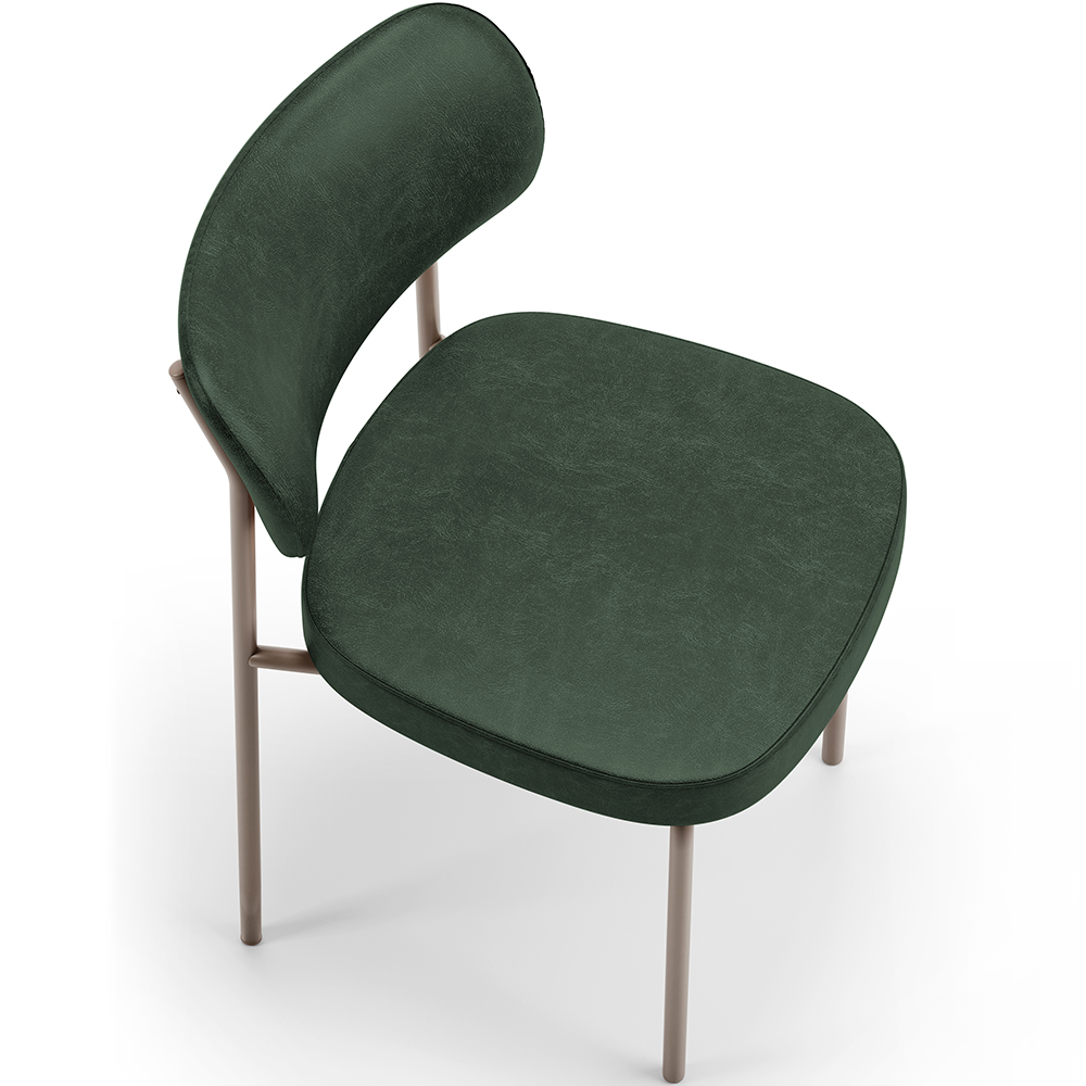 Kit 08 Cadeiras Estofadas Para Sala De Jantar Melina Base Arena L02 Couríssimo Verde Musgo - Lyam Decor