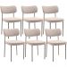 Kit 08 Cadeiras Estofadas Para Sala De Jantar Melina Base Arena L02 Suede Bege - Lyam Decor