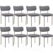 Kit 08 Cadeiras Estofadas Para Sala De Jantar Melina Base Arena L02 Suede Cinza - Lyam Decor