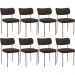 Kit 08 Cadeiras Estofadas Para Sala De Jantar Melina Base Arena L02 Suede Marrom - Lyam Decor