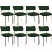 Kit 08 Cadeiras Estofadas Para Sala De Jantar Melina Base Arena L02 Suede Verde Musgo - Lyam Decor