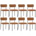 Kit 08 Cadeiras Estofadas Para Sala De Jantar Melina L02 Bouclê Terracota - Lyam Decor