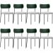 Kit 08 Cadeiras Estofadas Para Sala De Jantar Melina L02 Facto Verde Musgo Bouclê Cinza - Lyam Decor