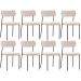Kit 08 Cadeiras Estofadas Para Sala De Jantar Melina L02 Suede Bege - Lyam Decor