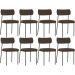 Kit 08 Cadeiras Estofadas Para Sala De Jantar Melina L02 Suede Marrom - Lyam Decor