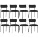 Kit 08 Cadeiras Estofadas Para Sala De Jantar Melina L02 Suede Preto - Lyam Decor