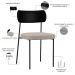 Kit 08 Cadeiras Para Sala De Jantar Melina L02 Couríssimo Preto Linho Bege - Lyam Decor