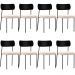 Kit 08 Cadeiras Para Sala De Jantar Melina L02 Couríssimo Preto Suede Bege - Lyam Decor