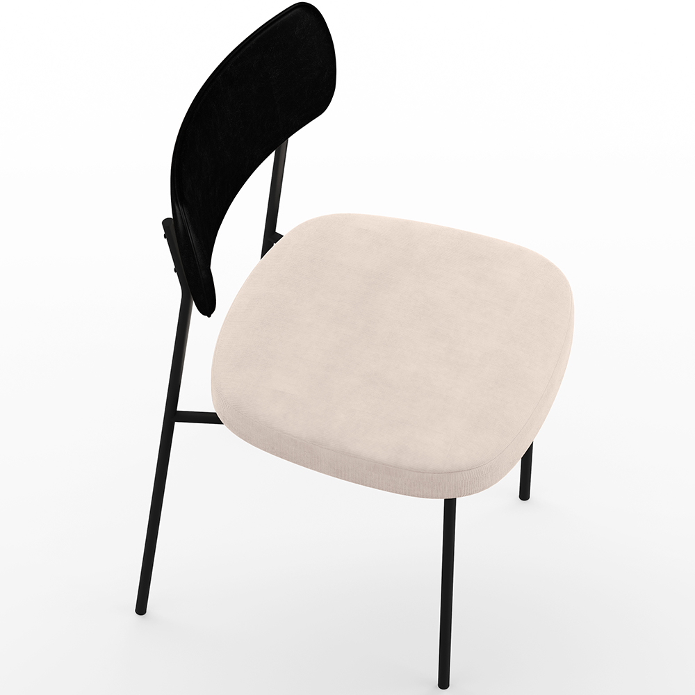 Kit 08 Cadeiras Para Sala De Jantar Melina L02 Couríssimo Preto Suede Bege - Lyam Decor