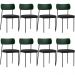 Kit 08 Cadeiras Para Sala De Jantar Melina L02 Facto Verde Musgo Linho Chumbo - Lyam Decor