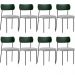 Kit 08 Cadeiras Para Sala De Jantar Melina L02 Facto Verde Musgo Linho Cinza - Lyam Decor