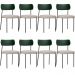 Kit 08 Cadeiras Para Sala De Jantar Melina L02 Facto Verde Musgo Linho Cru - Lyam Decor