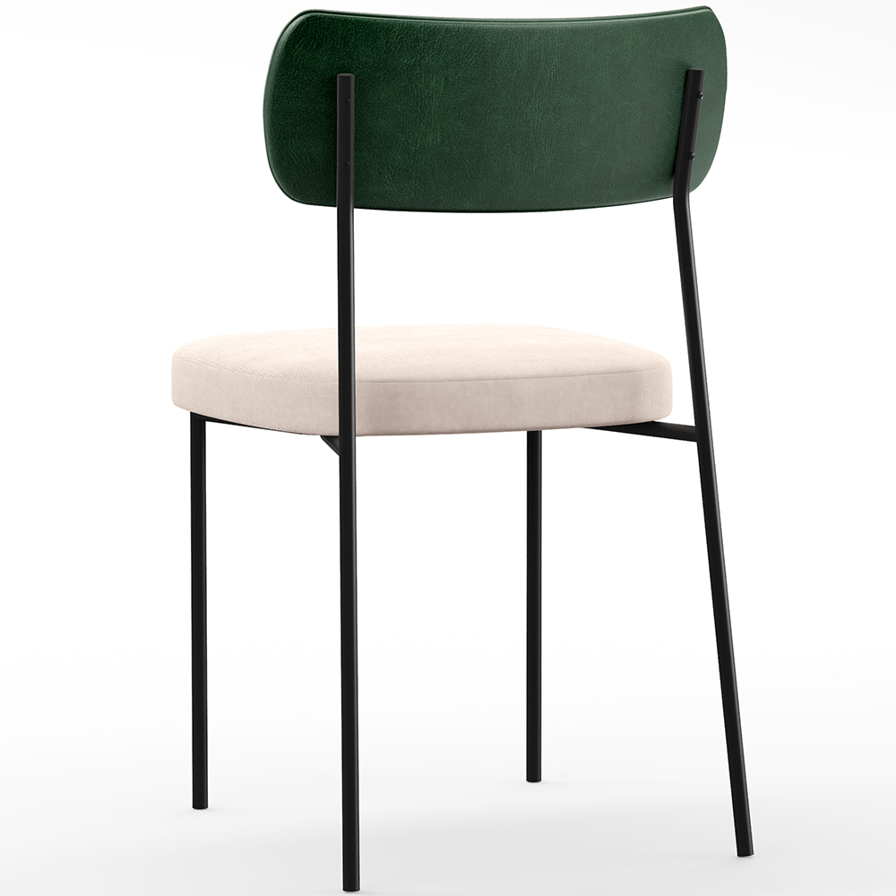 Kit 08 Cadeiras Para Sala De Jantar Melina L02 Facto Verde Musgo Suede Bege - Lyam Decor