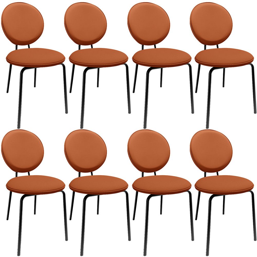 Kit 08 Cadeiras Para Sala de Jantar Cozinha Évora L02 Bouclê Terracota - Lyam