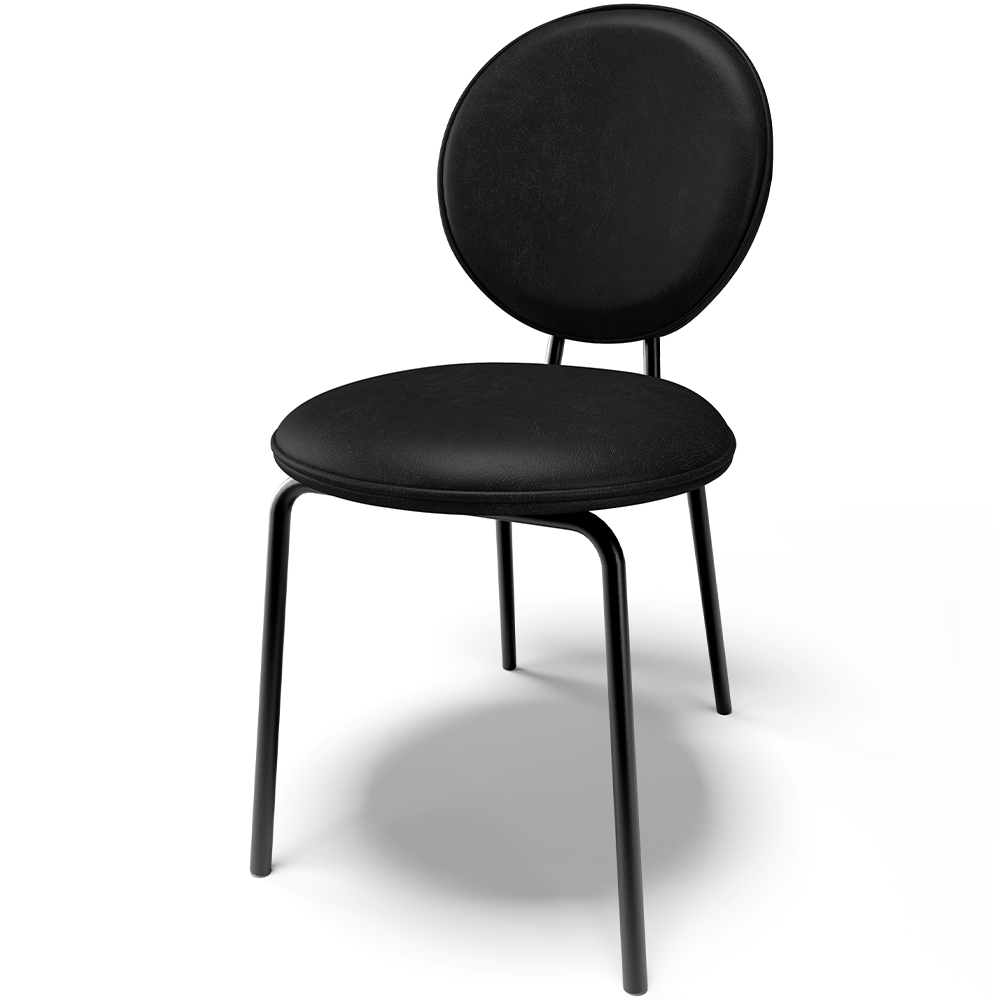 Kit 08 Cadeiras Para Sala de Jantar Cozinha Évora L02 Couríssimo Preto - Lyam