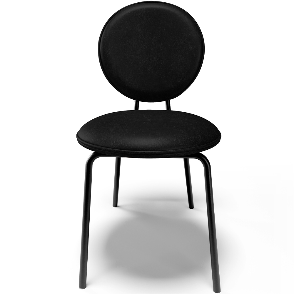 Kit 08 Cadeiras Para Sala de Jantar Cozinha Évora L02 Couríssimo Preto - Lyam