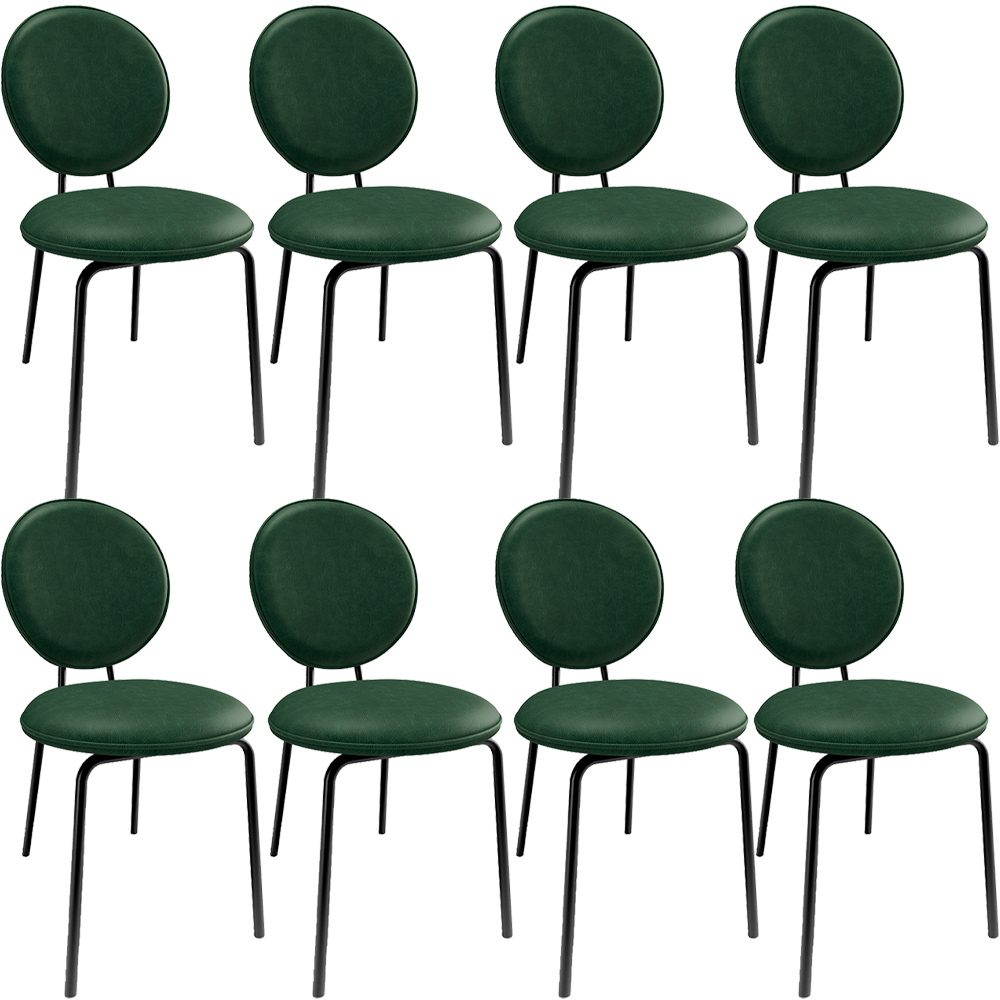 Kit 08 Cadeiras Para Sala de Jantar Cozinha Évora L02 Couríssimo Verde Musgo - Lyam