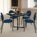 Kit 08 Cadeiras Para Sala de Jantar Cozinha Évora L02 Suede Azul Marinho - Lyam