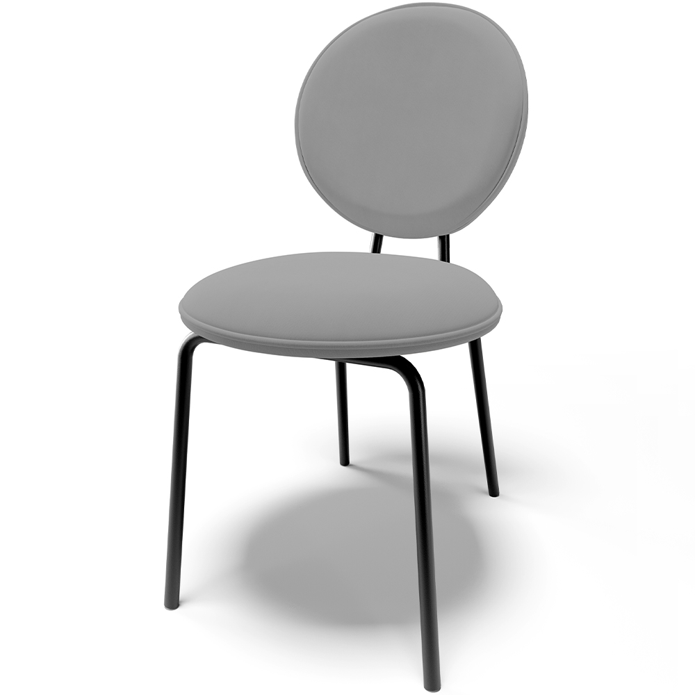 Kit 08 Cadeiras Para Sala de Jantar Cozinha Évora L02 Suede Cinza - Lyam