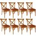Kit 08 Cadeiras Para Sala de Jantar e Estar Living Estofada Ávila L02 Couríssimo Camel - Lyam