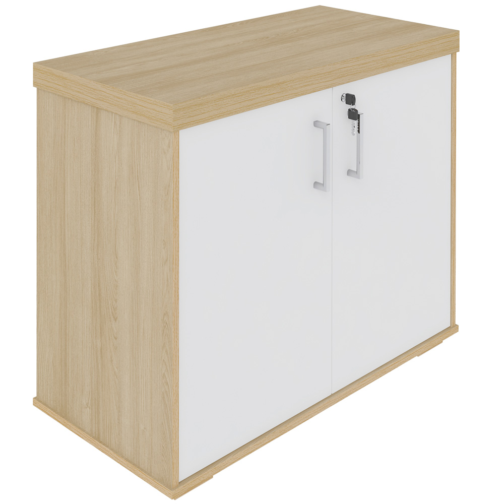 Kit 2 Armários Balcão Multiuso Escritório 2 Portas Atria Executiva A02 Carvalho Branco - Lyam Decor