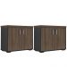 Kit 2 Armários Balcão Multiuso Escritório 2 Portas Atria Executiva A02 Charuto Preto - Lyam Decor