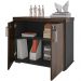 Kit 2 Armários Balcão Multiuso Escritório 2 Portas Atria Executiva A02 Charuto Preto - Lyam Decor