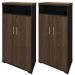 Kit 2 Armários Multiuso Office 2 Portas E Nicho Atria Executiva 173cm A02 Charuto Preto - Lyam Decor