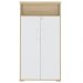 Kit 2 Armários Multiuso Office 2 Portas E Nicho Atria Executiva A02 Carvalho Branco - Lyam Decor