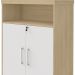 Kit 2 Armários Multiuso Office 2 Portas E Nicho Atria Executiva A02 Carvalho Branco - Lyam Decor
