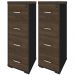 Kit 2 Armários Multiuso Office Para Arquivo 4 Gavetas Atria Executiva A02 Charuto Preto - Lyam Decor