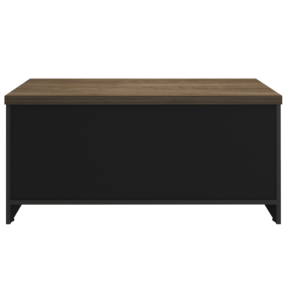 Kit 2 Balcões Multiuso Escritório 2 Portas 3 Gavetas Atria Executiva A02 Charuto Preto - Lyam Decor
