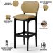 Kit 2 Banquetas Alta Bar Cozinha Sala Jantar Fixa Betta L02 Preto Couríssimo Casco Fendi - Lyam Decor