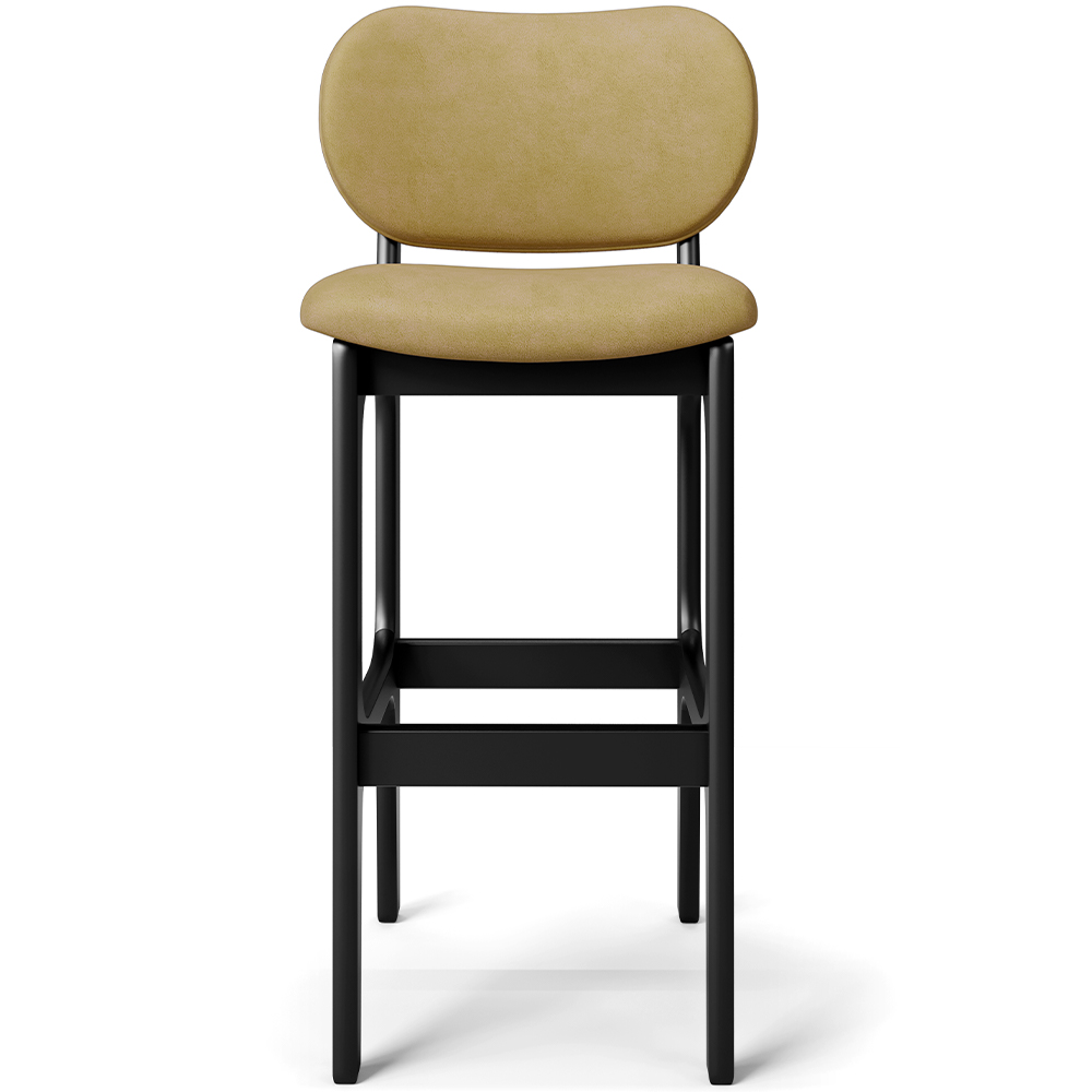 Kit 2 Banquetas Alta Bar Cozinha Sala Jantar Fixa Betta L02 Preto Couríssimo Casco Fendi - Lyam Decor