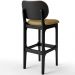 Kit 2 Banquetas Alta Bar Cozinha Sala Jantar Fixa Betta L02 Preto Couríssimo Casco Fendi - Lyam Decor