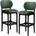 Kit 2 Banquetas Alta Bar Cozinha Sala Jantar Fixa Betta L02 Preto Facto Verde Musgo - Lyam Decor