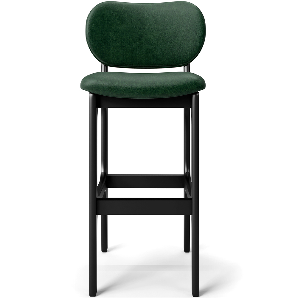 Kit 2 Banquetas Alta Bar Cozinha Sala Jantar Fixa Betta L02 Preto Facto Verde Musgo - Lyam Decor