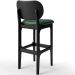 Kit 2 Banquetas Alta Bar Cozinha Sala Jantar Fixa Betta L02 Preto Facto Verde Musgo - Lyam Decor