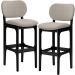 Kit 2 Banquetas Alta Bar Cozinha Sala Jantar Fixa Betta L02 Preto Linho Bege - Lyam Decor