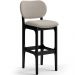 Kit 2 Banquetas Alta Bar Cozinha Sala Jantar Fixa Betta L02 Preto Linho Bege - Lyam Decor