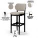Kit 2 Banquetas Alta Bar Cozinha Sala Jantar Fixa Betta L02 Preto Linho Bege - Lyam Decor
