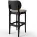 Kit 2 Banquetas Alta Bar Cozinha Sala Jantar Fixa Betta L02 Preto Linho Bege - Lyam Decor