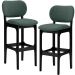 Kit 2 Banquetas Alta Bar Cozinha Sala Jantar Fixa Betta L02 Preto Linho Verde Musgo - Lyam Decor